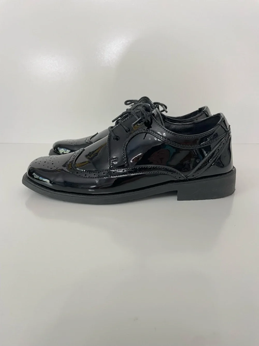 Josmo Black Dress Shoes Boys 4 Mirror Shine Formal Evening Wedding Funeral